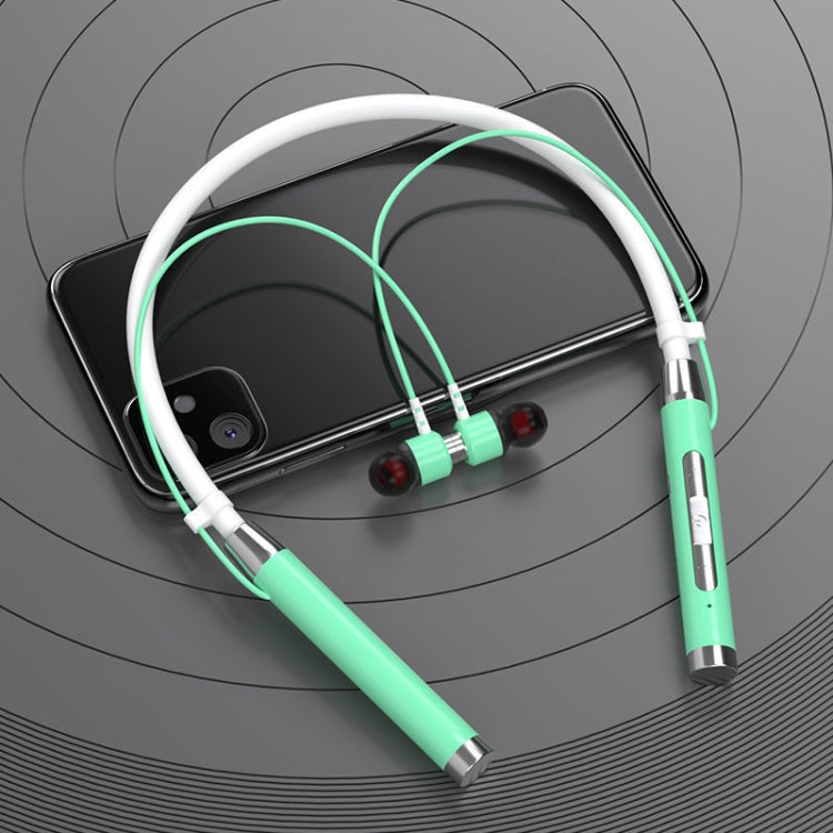 D02 Neck-Mounted Bluetooth Earphone Heavy Bass Sports Running Wireless Headphones (Green)