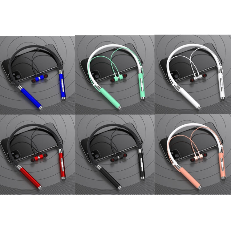 D02 Neck-Mounted Bluetooth Earphone Heavy Bass Sports Running Wireless Headphones (Blue)