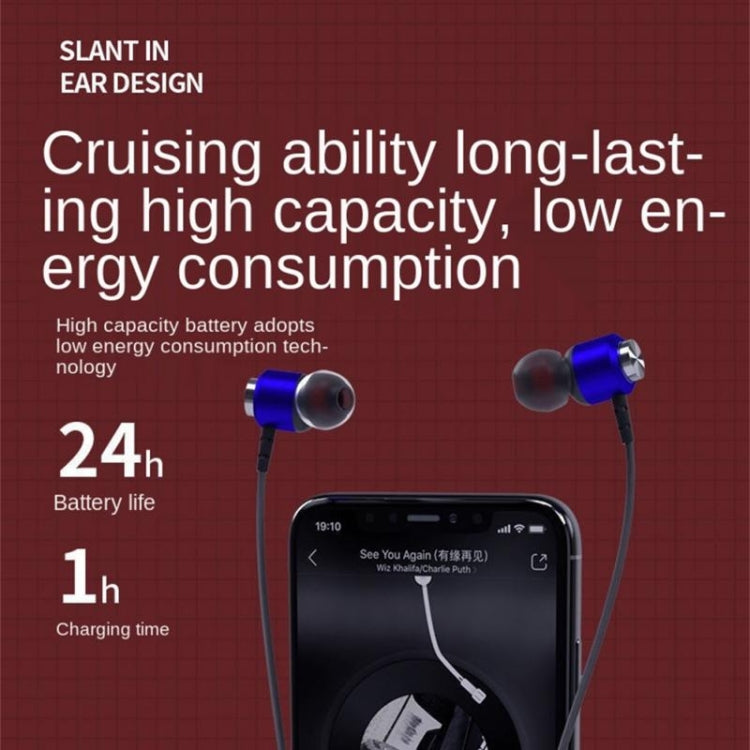 D02 Neck-Mounted Bluetooth Headphone Heavy Bass Sports Running Wireless Headphones (Red)
