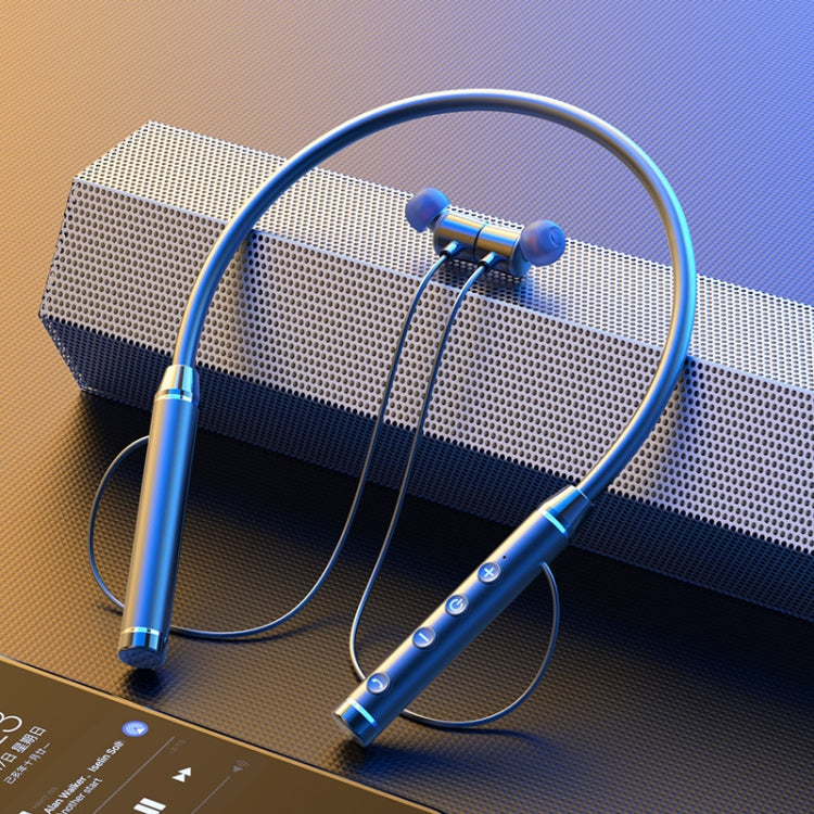 D08 Bluetooth 5.2 Casque sans fil Sport In-Ear Neck Headphones (Noir)