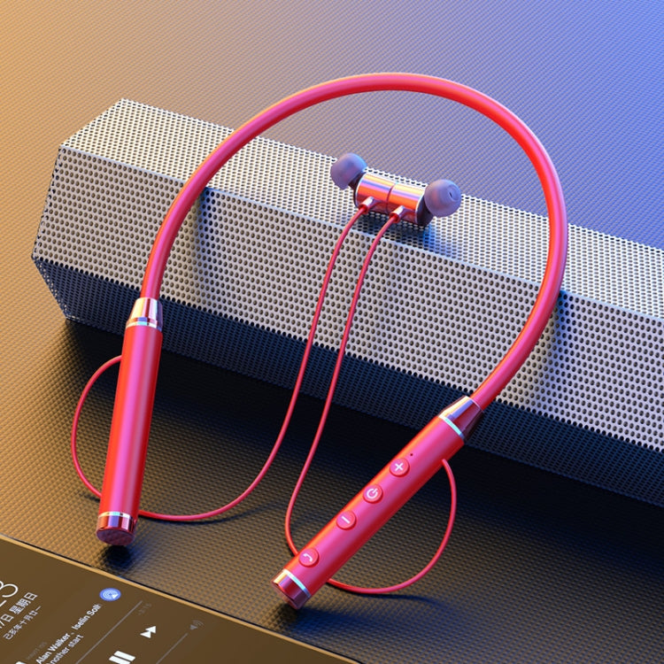 D08 Bluetooth 5.2 Auriculares Inalámbricos Deportivos para Auriculares con cuello en la Oreja (Rojo)