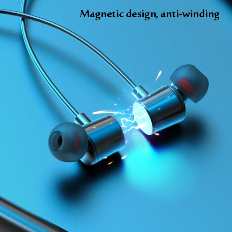 D08 Bluetooth 5.2 Wireless Headphones Sports In-Ear Neck Headphones (Black)
