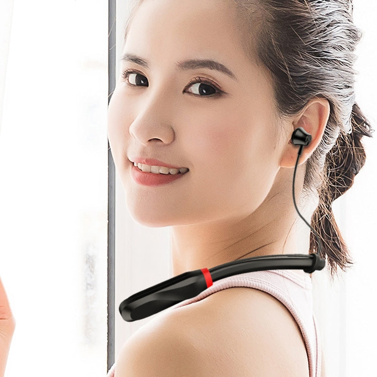 I35 Écouteurs Bluetooth Sport Sans Fil Écouteurs Intra-Auriculaires Écouteurs Montés au Cou à Réduction de Bruit (Noir)