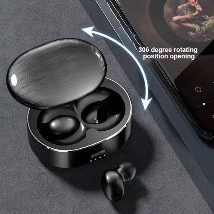 Auriculares Bluetooth Mini Airs Mini con caja de Carga giratoria (Negro)