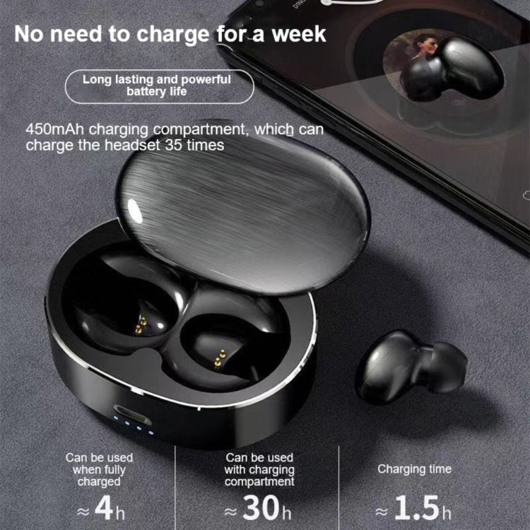 Mini écouteurs Bluetooth Mini Airs avec boîtier de chargement rotatif (noir)
