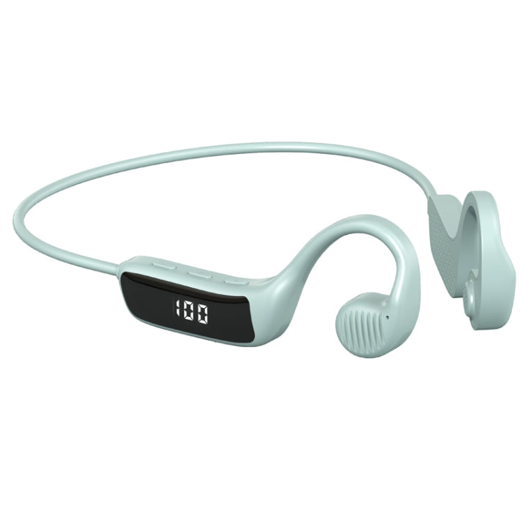 S368 Écouteur Bluetooth 5.1 à conduction osseuse longue durée de vie avec affichage numérique (vert)