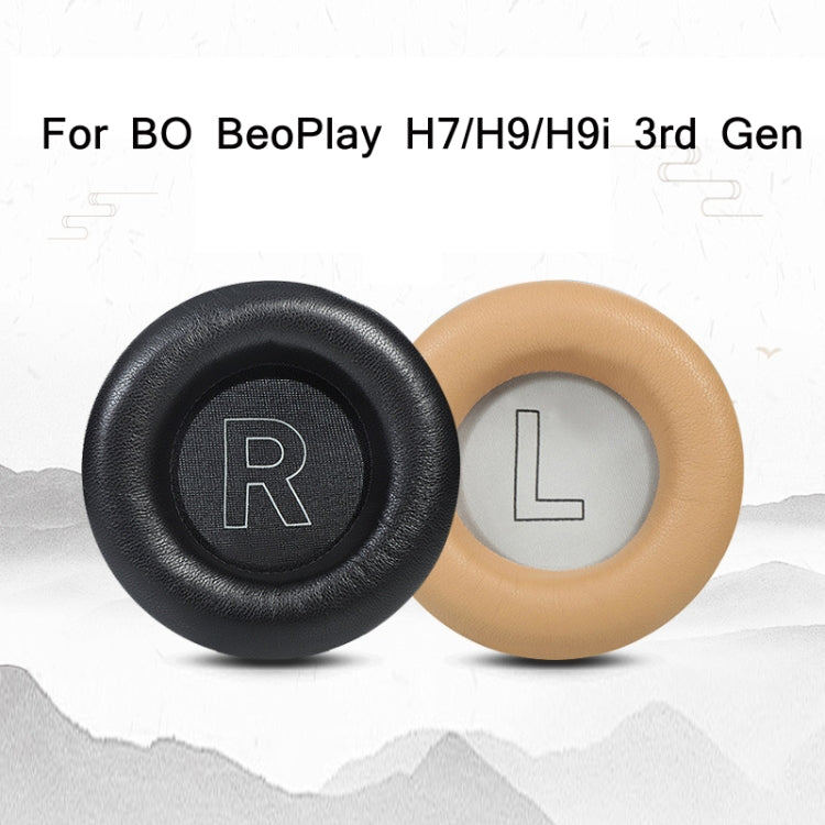 Cache-oreilles en éponge en cuir véritable pour BO BEOPLAY H7 / H9 / H9I 3RD (noir)
