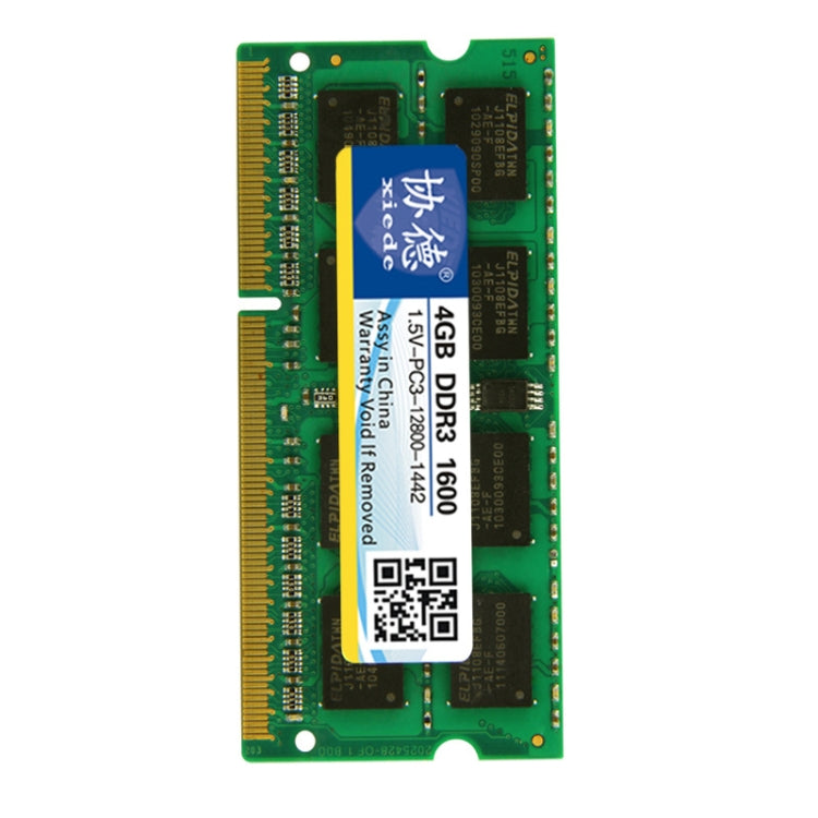 Xiede X046 DDR3 NB 1600 Portátido Completo RAMS Capacidad de memoria: 4GB