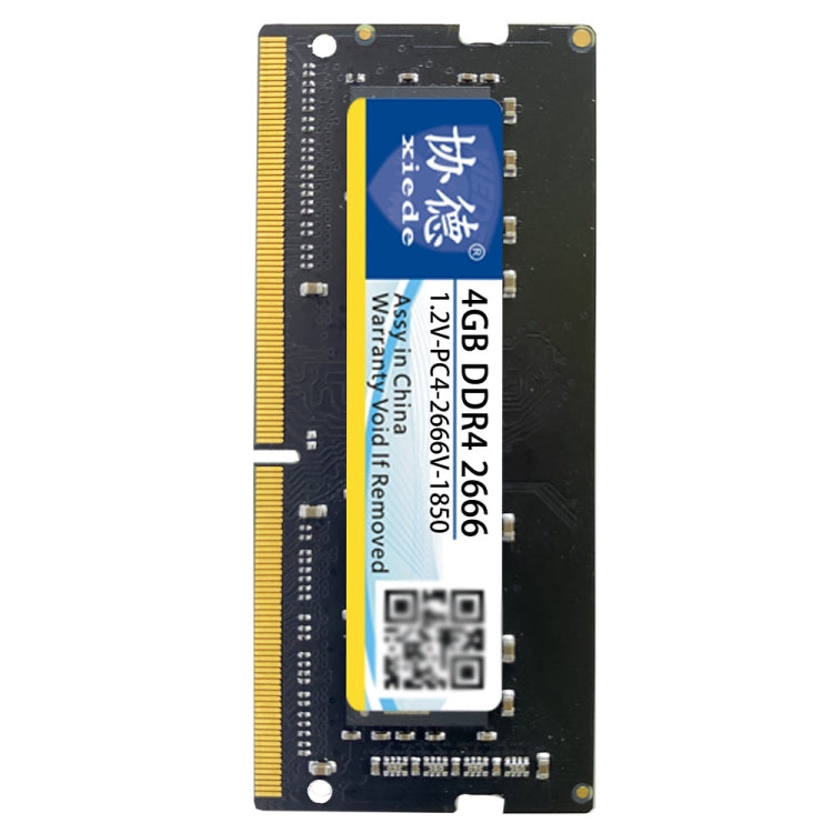 Xiede X063 DDR4 NB 2666 Compatibilité complète des Rams pour ordinateur portable Capacité de mémoire : 4 Go