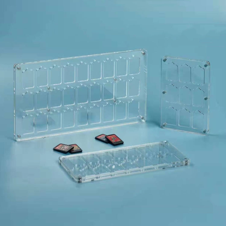 Caja de almacenamiento de Tarjeta Magnética de Cristal transparente de 9 cuadrículas Para interruptor
