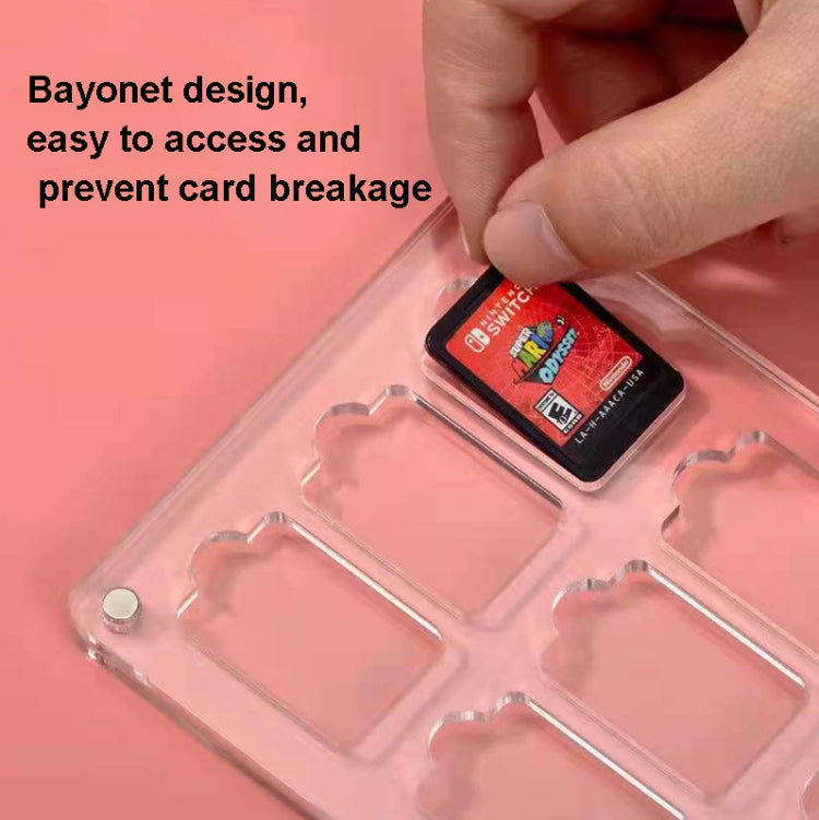 9 Grid Transparent Crystal Magnetic Card Storage Box For Switch