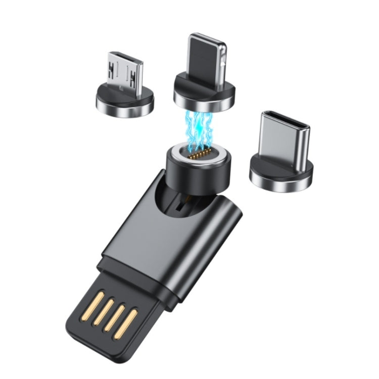 Adaptateur magnétique USB portable Couleurs aléatoires Modèle de livraison : Fonction de données (3 en 1)