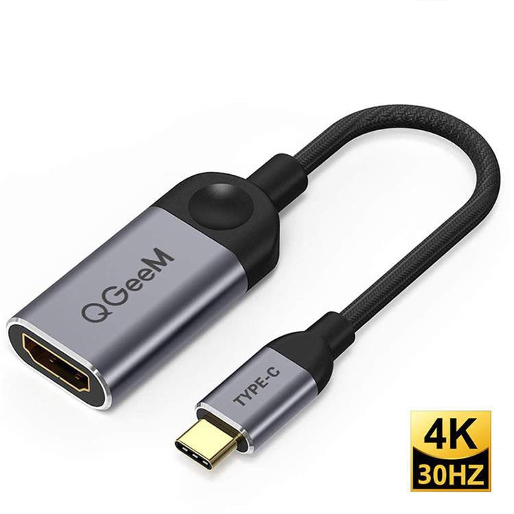 Qgeem QG-UA01 USB Tipo C a Adaptador HDMI (Plata Grey)