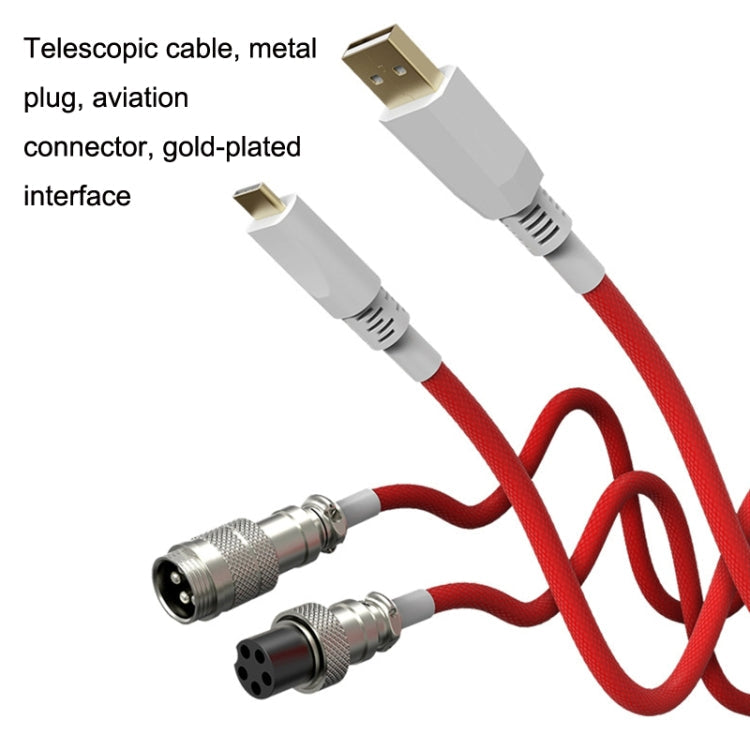 Type-C Detachable Gaming Teclado mecánico Cable de datos longitud: 2.2m (Negro)
