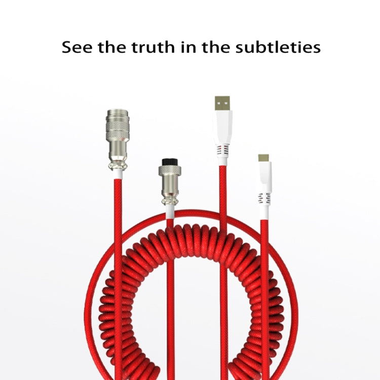 Type-C Detachable Gaming Mechanical Keyboard Data Cable Length: 2.2m (Red)