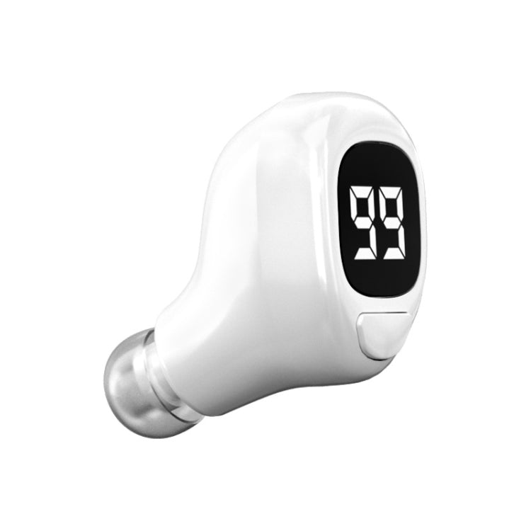 Casque Bluetooth F6 Mini Invisible Ear Business Écouteur à affichage numérique (Blanc)