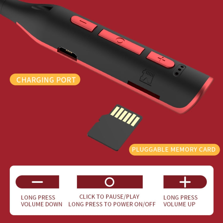 Auriculares Sports Sports Stereo Wireo Inalámbricos Bluetooth montados en el cuello (Phantom Red)