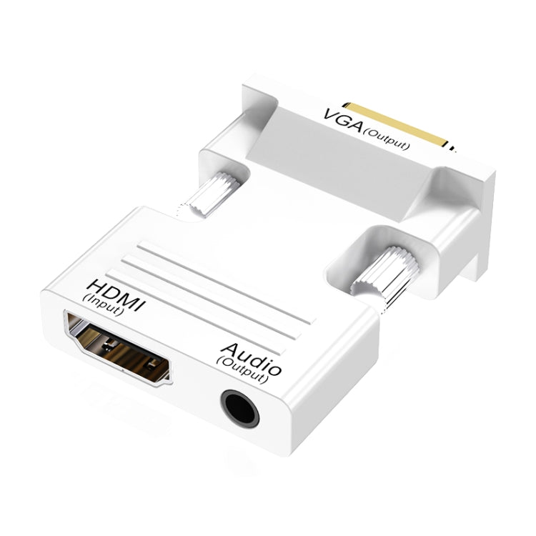 HDMI Femenino a VGA Male con Adaptador de Audio Controlador de TV Monitor Converter (Blanco)