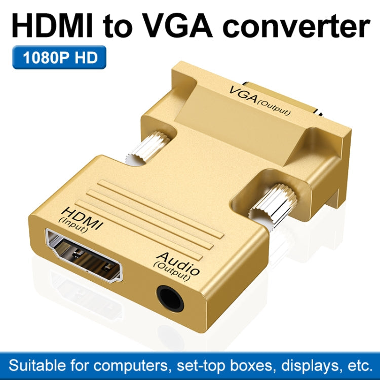HDMI Femenino a VGA Male con Adaptador de Audio Controlador de TV Monitor TV (Dorado)