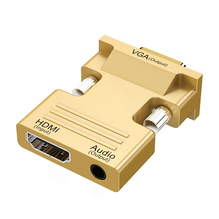 HDMI Female to VGA Male with Audio Adapter TV Monitor TV Controller (Gold)