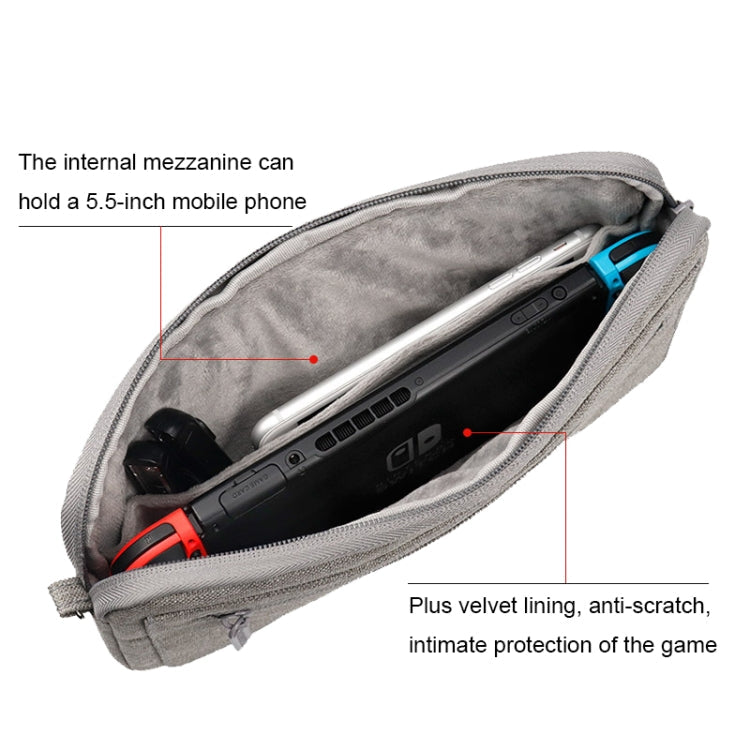 Baona BN-X001 Game Console Accessories Storage Bag For Switch (Grey)