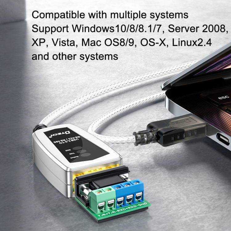 DTECH DT-5019 USB a RS485 / 422 Convertidor industrial Adaptador de comunicación de línea en Serie (1.2M)