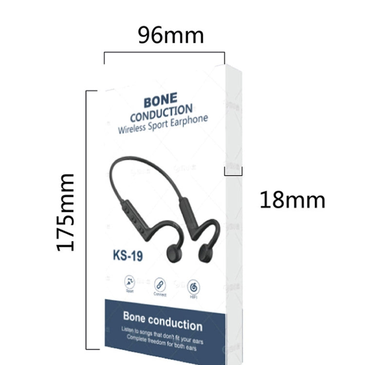 KS-19 Auriculares Bluetooth Conducción de Auriculares de negocios colgantes de cuello colgante (Blanco)