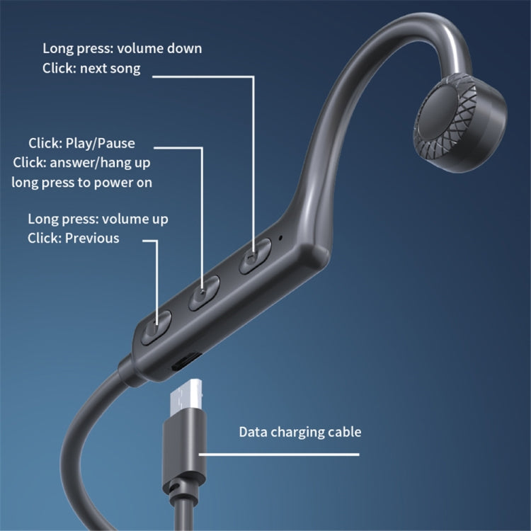 KS-19 Bluetooth Headset Continued Hanging Neck Business Headset (Black)