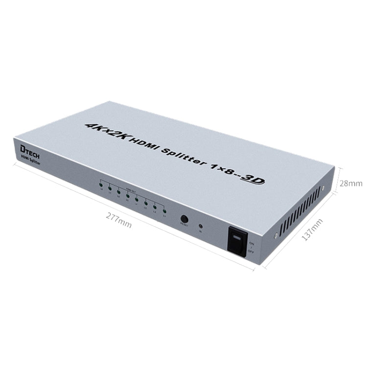 DTech DT-7148 HDMI 2.0 1 in 8 Out 4K x 2K HD Splitter CN Plug