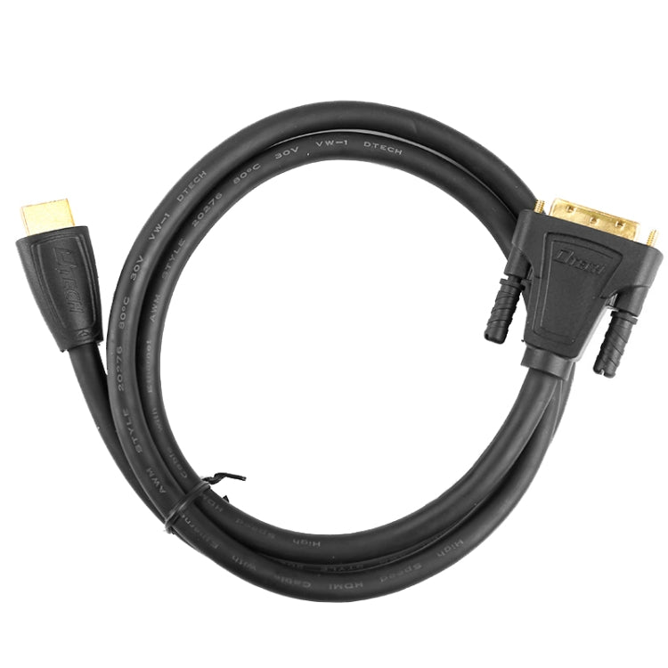 DTech HDMI vers DVI Conversion Line I24+1 Projecteur de conversion bidirectionnelle Longueur de la ligne HD : 1 m