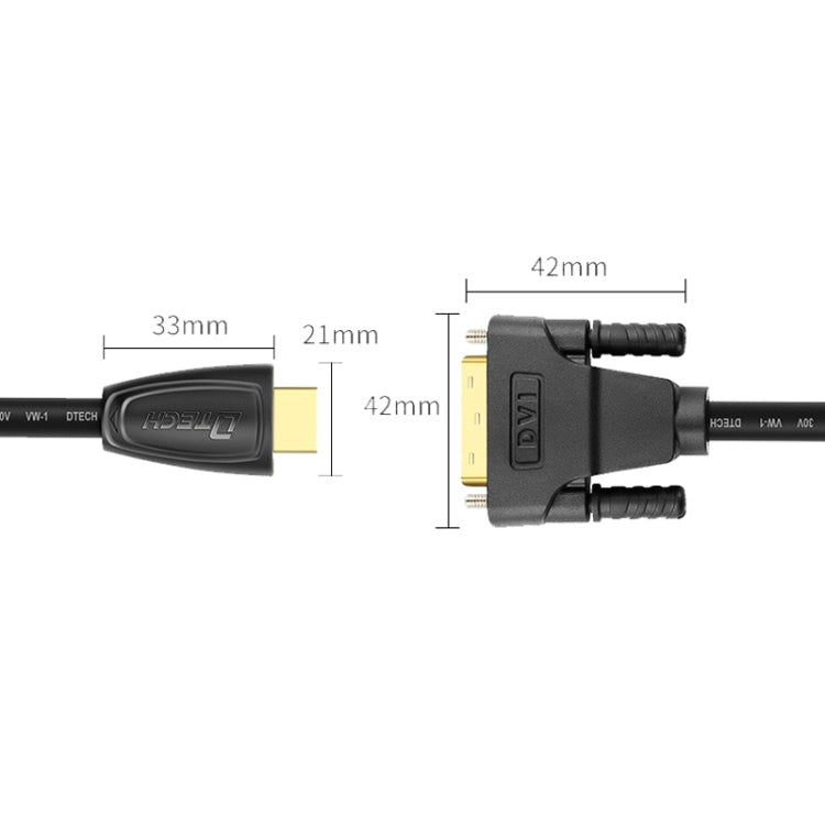 DTech HDMI a DVI Línea de conVersión I24+1 Proyector de conVersión de dos vías Línea HD longitud: 2m