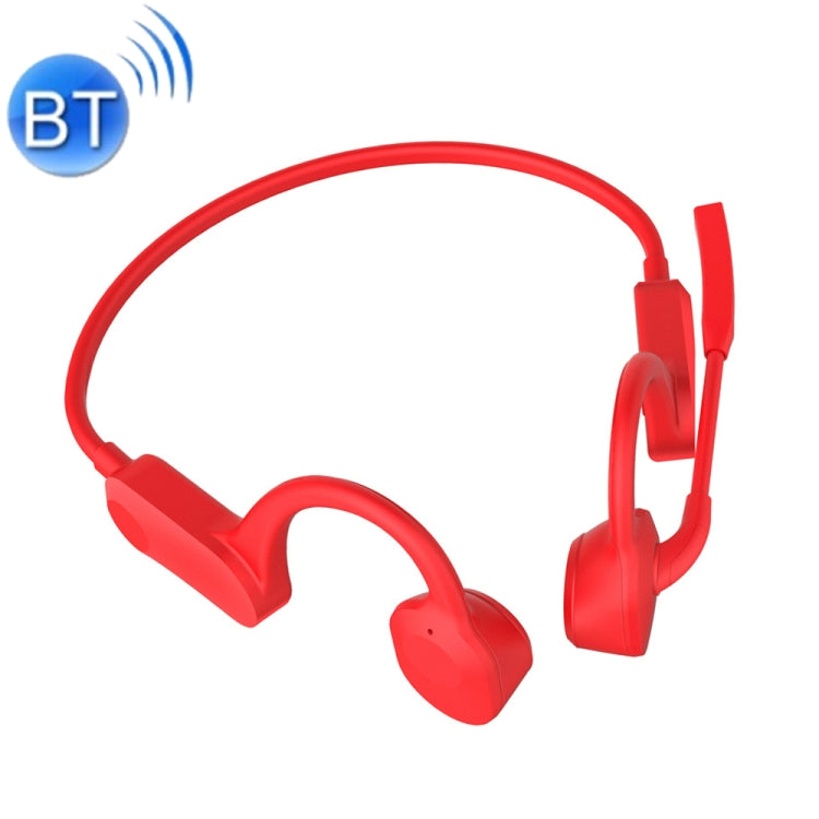 GCRT-X100 Casque Bluetooth étanche à conduction osseuse avec microphone (rouge)