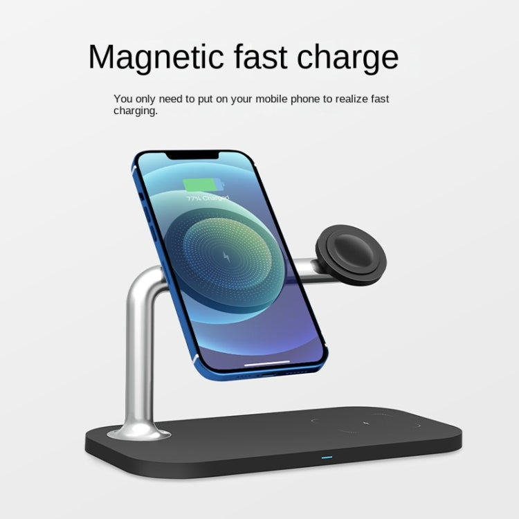 Chargeur sans fil magnétique 3 en 1 pour iPhone 12/13 iWatch et AirPods (Noir)
