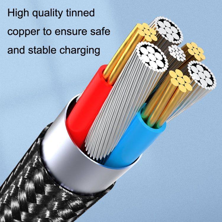 Cable de Datos de Carga Rápida Magnético giratorio CC57 estilo: 1 m + Cabezal Tipo C / USB-C (Negro)