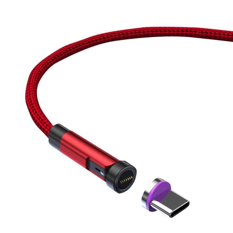 Cable de Datos de Carga Rápida Magnético giratorio CC57 estilo: 2 m + Cabezal Tipo C / USB-C (Rojo)