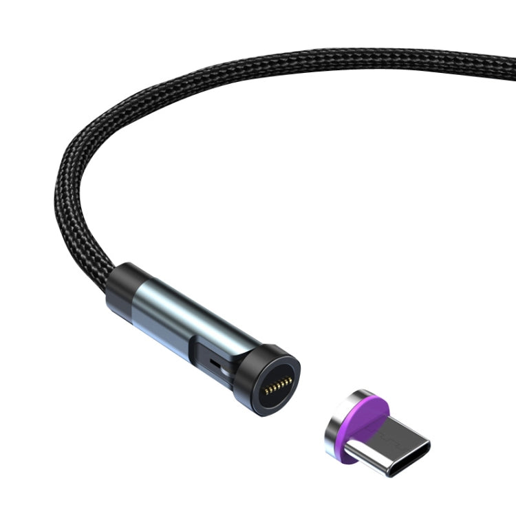 Cable de Datos de Carga Rápida Magnético giratorio CC57 estilo: 2 m + Cabezal Tipo C / USB-C (Negro)
