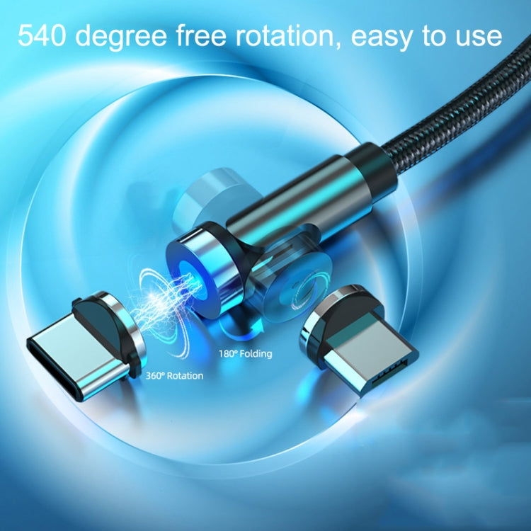 Micro USB Magnetic Interface Dust Plug Rotatable Data Charging Cable CC56 Cable length: 1m (Black)