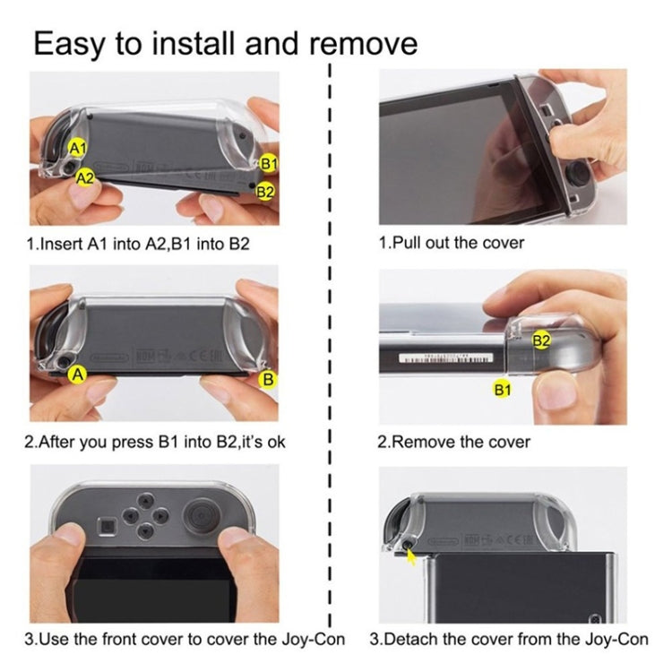 Hard PC Protection Cover For Nintendo Switch NS CASE Crystal PLASTIC Crystal Glass PLASTIC Crystal (Black)