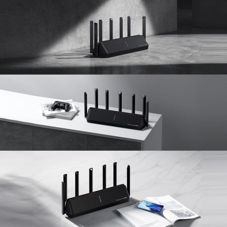 Routeur WiFi d'origine Xiaomi AX6000 6000Mbs Amplificateur de signal autonome à 6 canaux Répéteur de routeur sans fil avec 7 antennes US Plug (Noir)