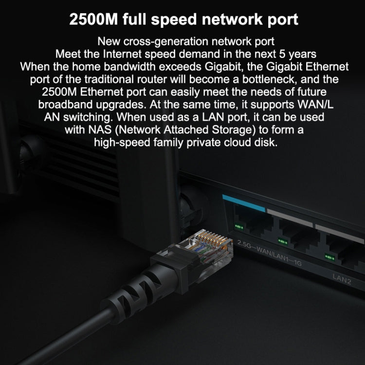 Routeur WiFi d'origine Xiaomi AX6000 6000Mbs Amplificateur de signal autonome à 6 canaux Répéteur de routeur sans fil avec 7 antennes US Plug (Noir)