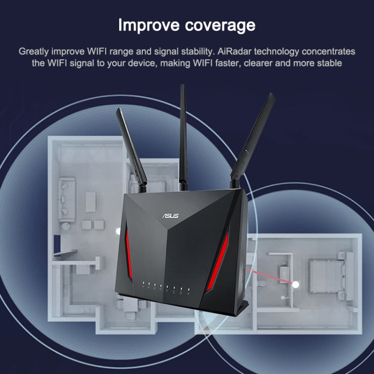 Routeur WiFi domestique d'origine ASUS 2900M double bande Full Gigabit RT-AC86U répéteur de routeur sans fil avec 4 antennes prenant en charge AiMesh