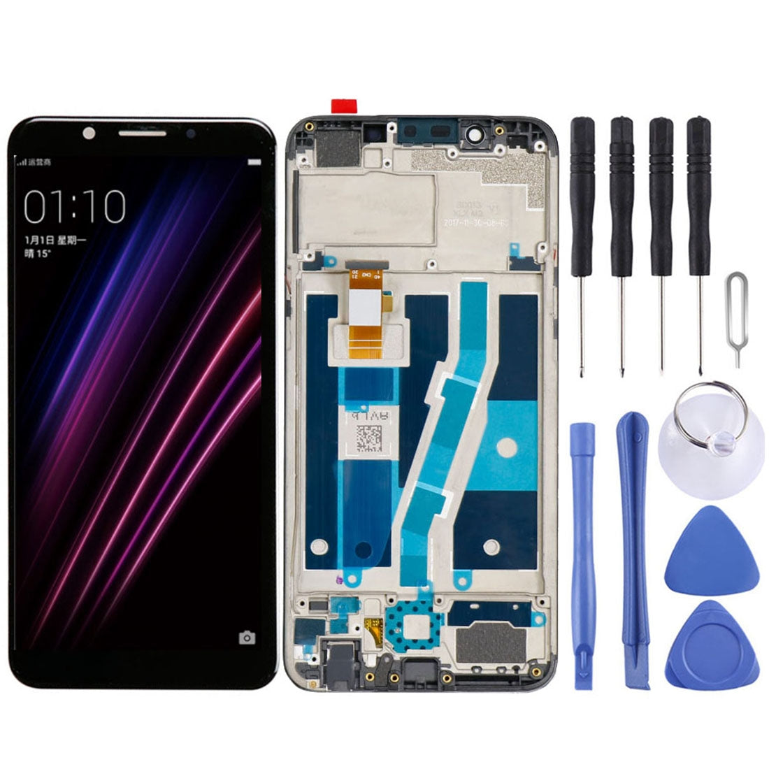 Pantalla Completa LCD + Tactil + Marco Oppo A1 Marco Negro