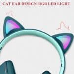 Auriculares Akz-022 con Diseño Orejas de Gato, USB y Puerto 3.5mm, Plegables con LED y Micrófono - Imagen 3
