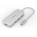 Hub de Expansión USB 3.0 Orico Tc4U-U3 Tipo-C a 4 Puertos USB 3.0 (Plata)
