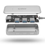 Hub de Expansión USB 3.0 Orico Tc4U-U3 Tipo-C a 4 Puertos USB 3.0 (Plata) - Imagen 4