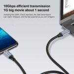 Cable USB-C 1M 10Gbps Tipo C Masculino Recto a Macho para Transmisión de Datos y Carga - Imagen 4