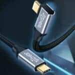 Cable USB-C Tipo C 2M 10Gbps Transmisión de Datos y Carga Codo Masculino a Macho - Imagen 2
