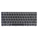 Teclado para HP EliteBook 820 G3 Versión USA con Retroiluminación y Puntero (Plata)