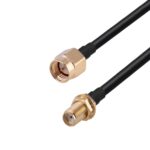 Cable Adaptador Coaxial SMA Macho a RP-SMA Hembra RG174 RF, Longitud 15 cm - Imagen 2