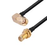 Adaptador Coaxial Codo Macho RP-SMA a Cable RG174 Hembra RP-SMA 20 cm - Imagen 2